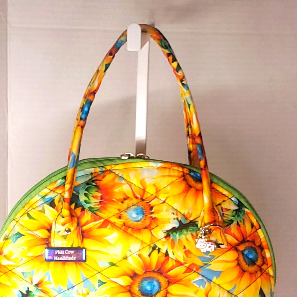 Handmade Sunflower Print Mini Bag